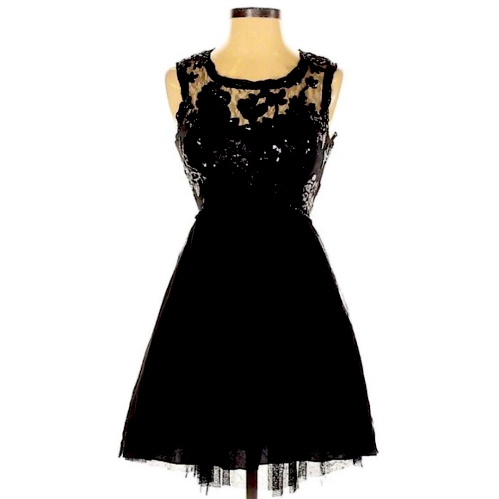 Sleeveless Black Sequin Dress Size 3